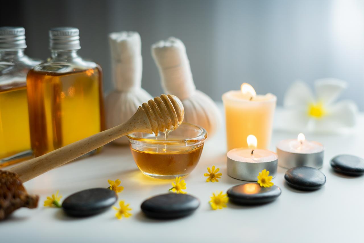 Wellness+Ägypten+Kleopatrawickel+Honig+Steine+Kerzen+ätherisches_öl