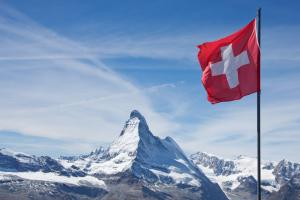 Schweiz Flagge Matterhorn