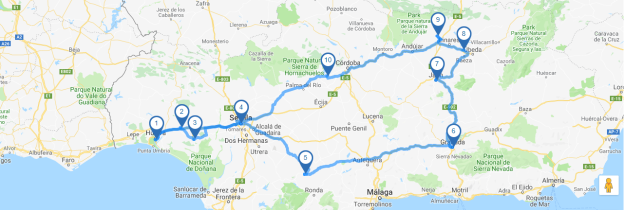 Map Rundreise Andalusien IV