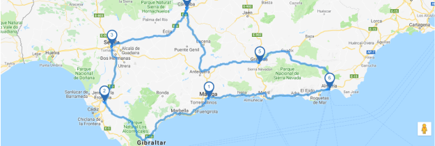 Map Rundreise Andalusien I