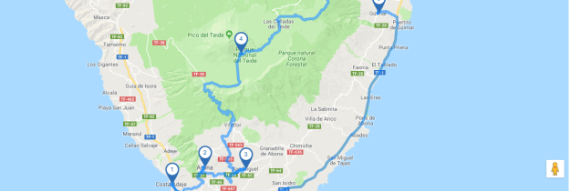 Map Rundreise Teneriffa II