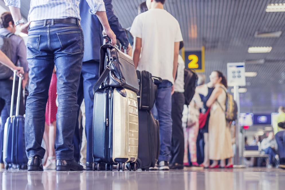 Warteschlange+Flughafen