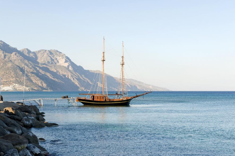 Griechenland: Kos Boot Berge Meer